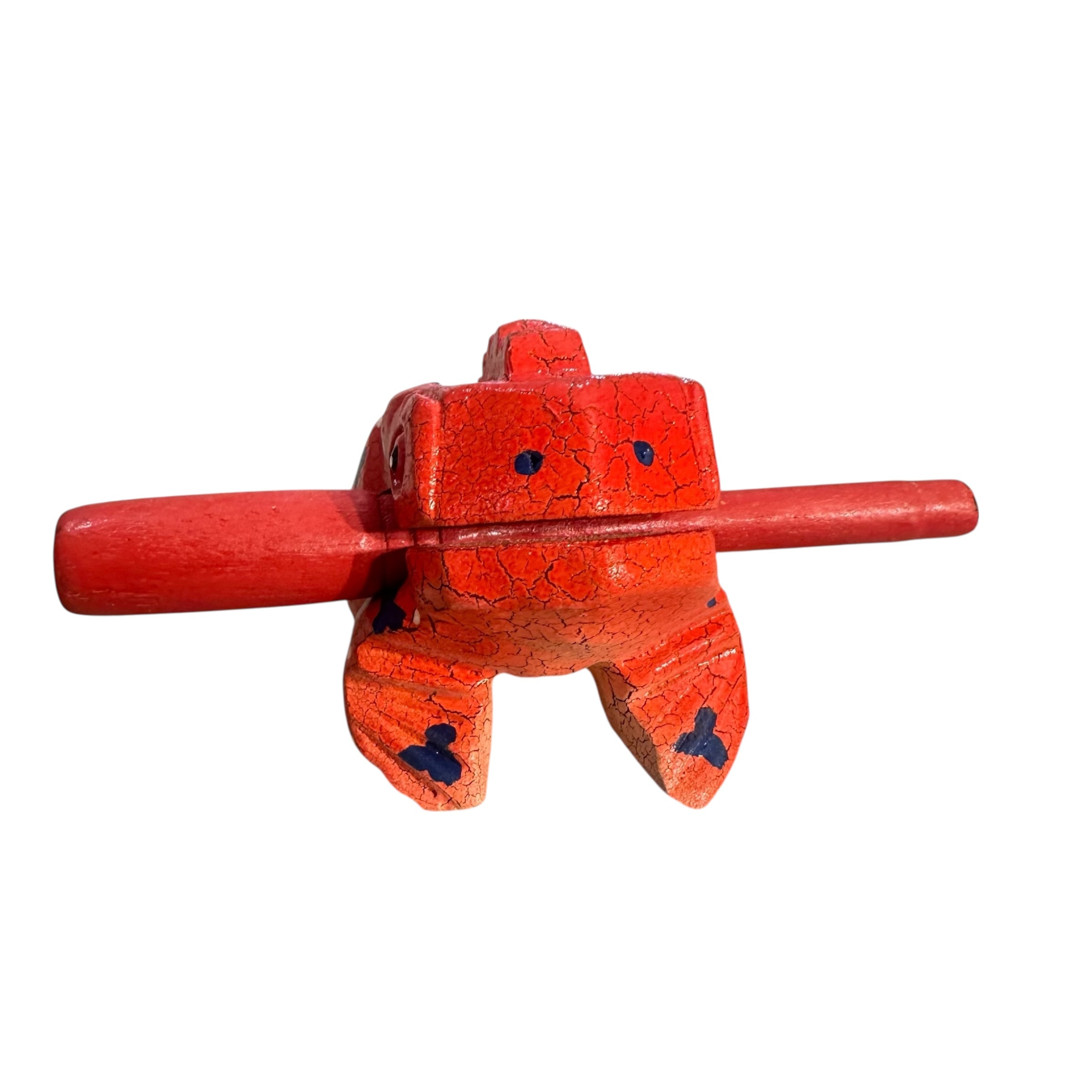 4" Wooden Musical Frog - Berry Design (percussion Instrument)