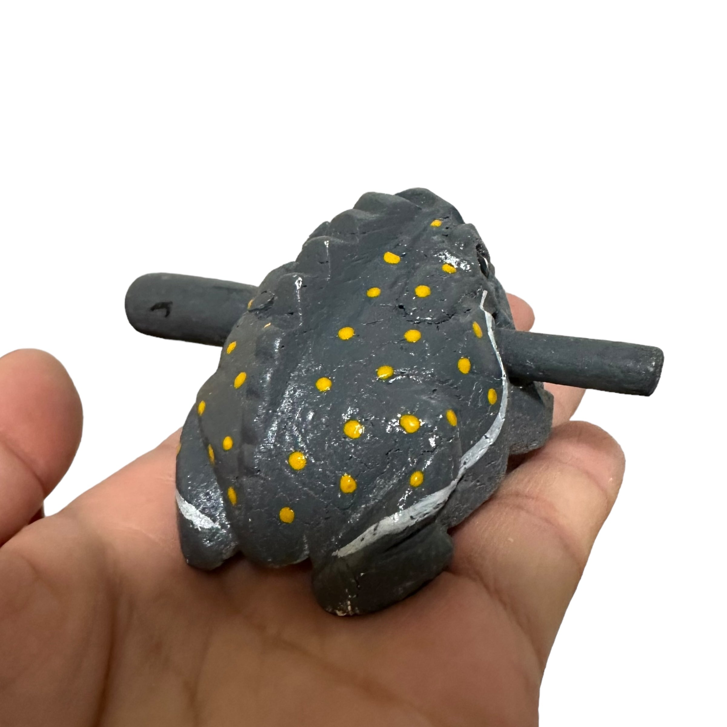 1.5" Wooden Musical Frog - Gray Design (percussion Instrument)