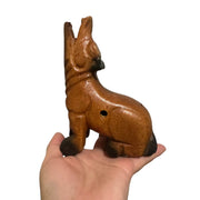 4.5" Small Dark Oak Wolf Musical Whistle Instrument