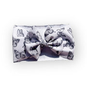Black & White Butterfly Headwrap Bow