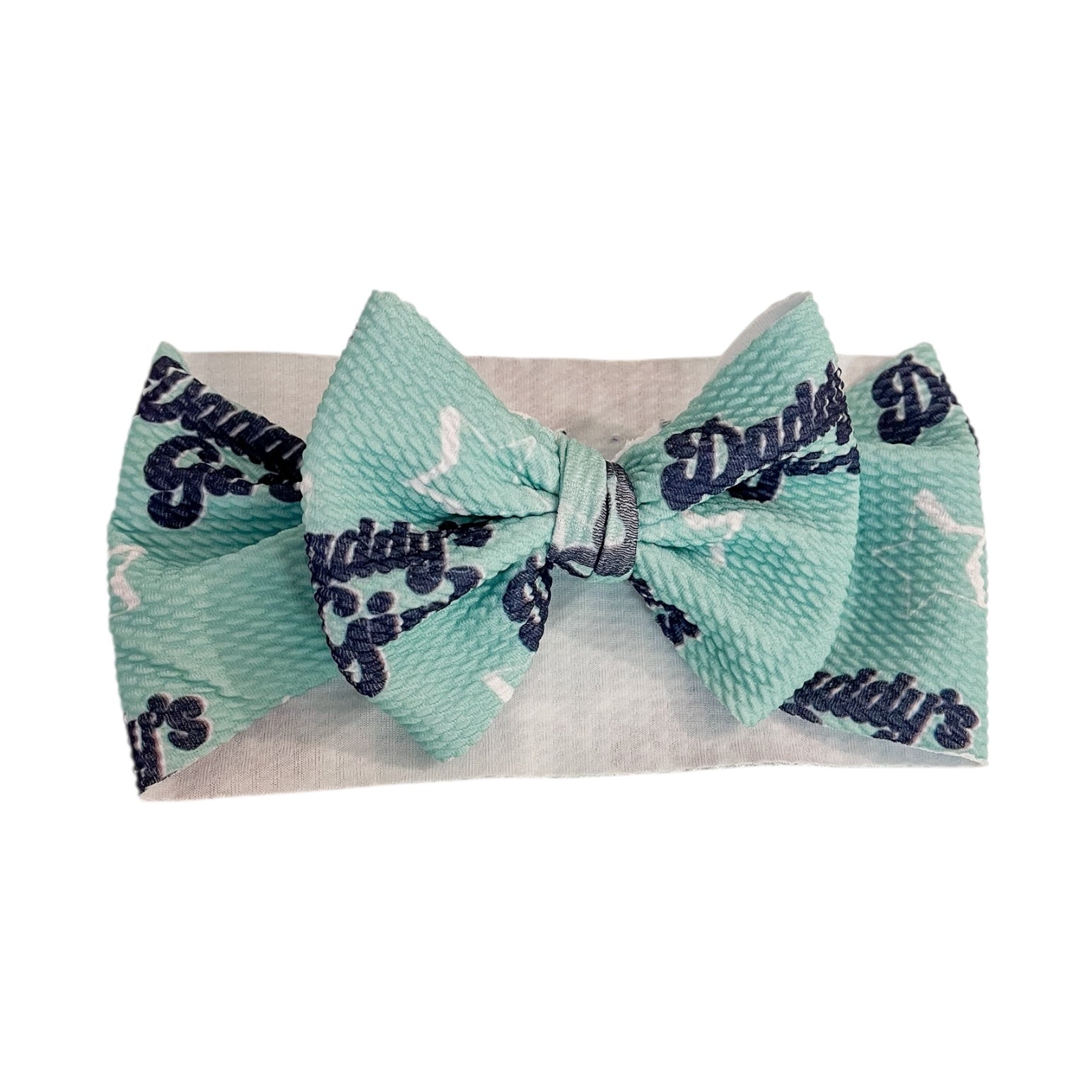 Teal Daddy's Girl Baby Headwrap Bow