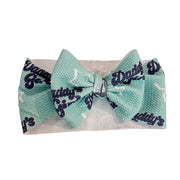 Teal Daddy's Girl Baby Headwrap Bow