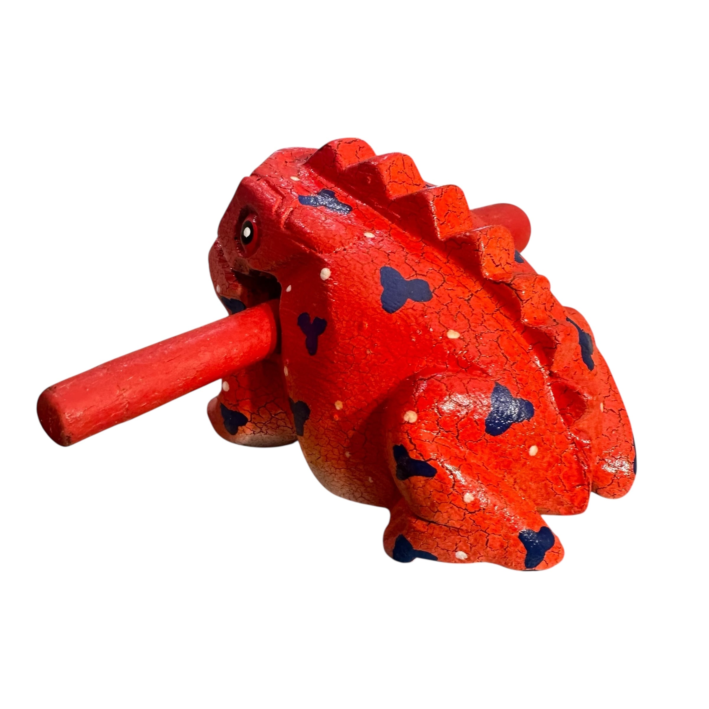 4" Wooden Musical Frog - Berry Design (percussion Instrument)