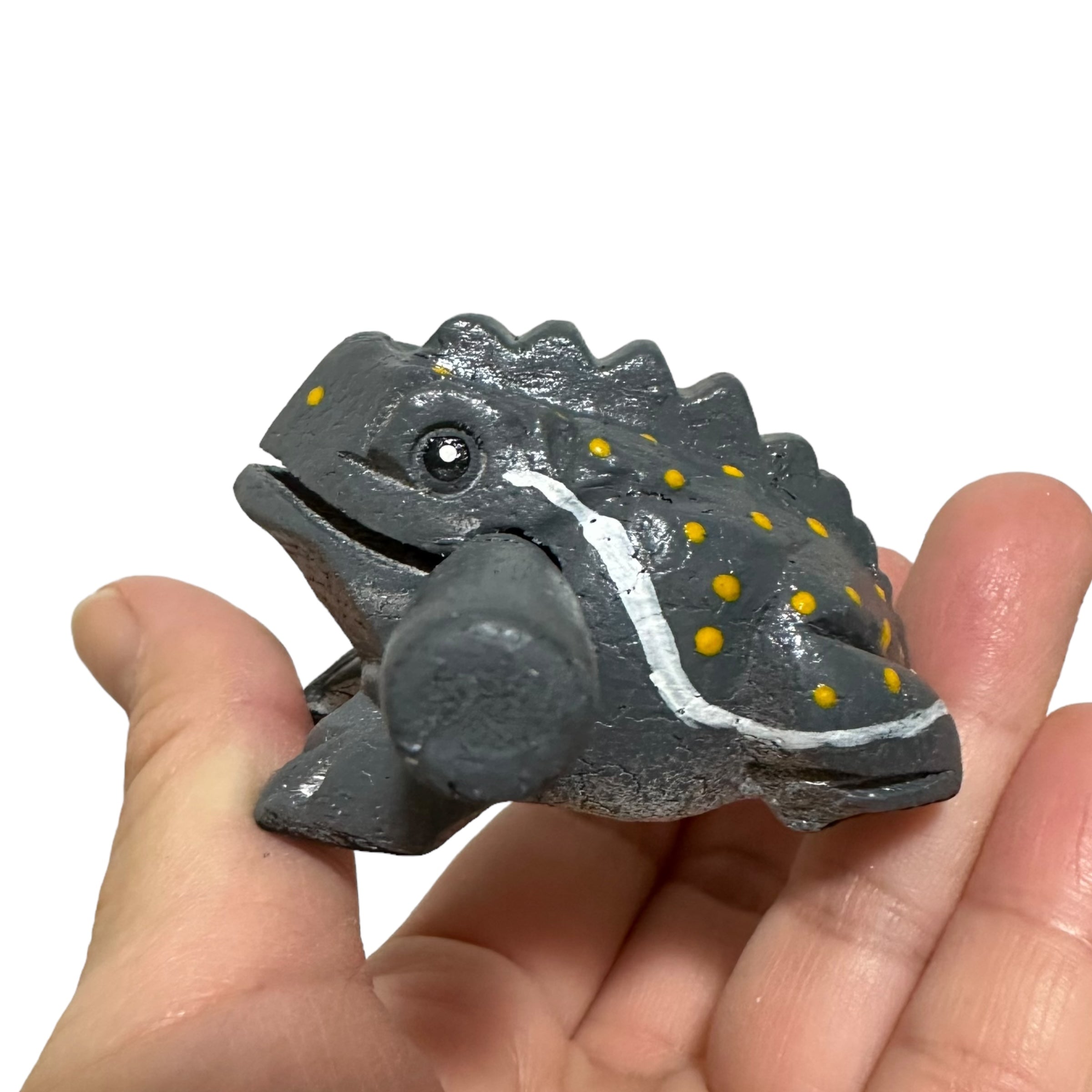 1.5" Wooden Musical Frog - Gray Design (percussion Instrument)