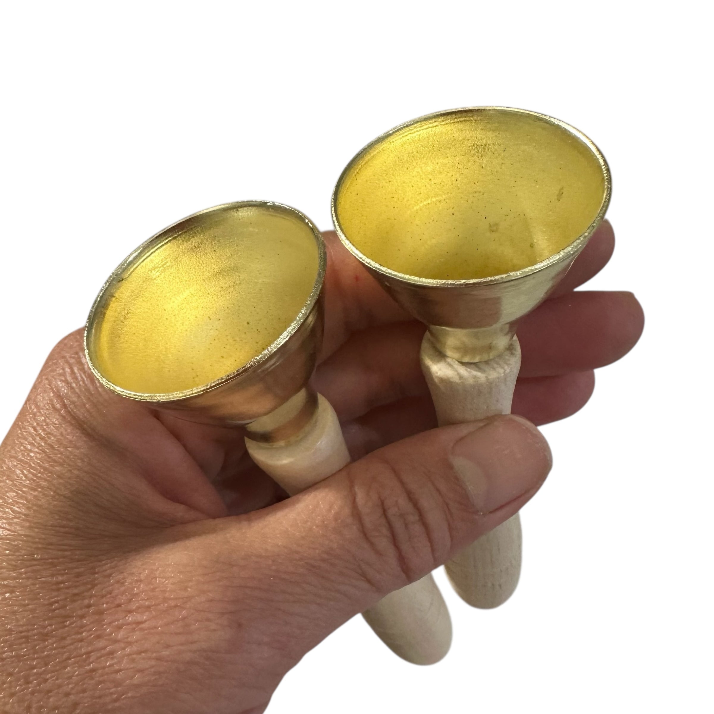 Wooden Handle Brass Bells – Set Of 2 – Perfect For Music Learning & Kids’ Activities
