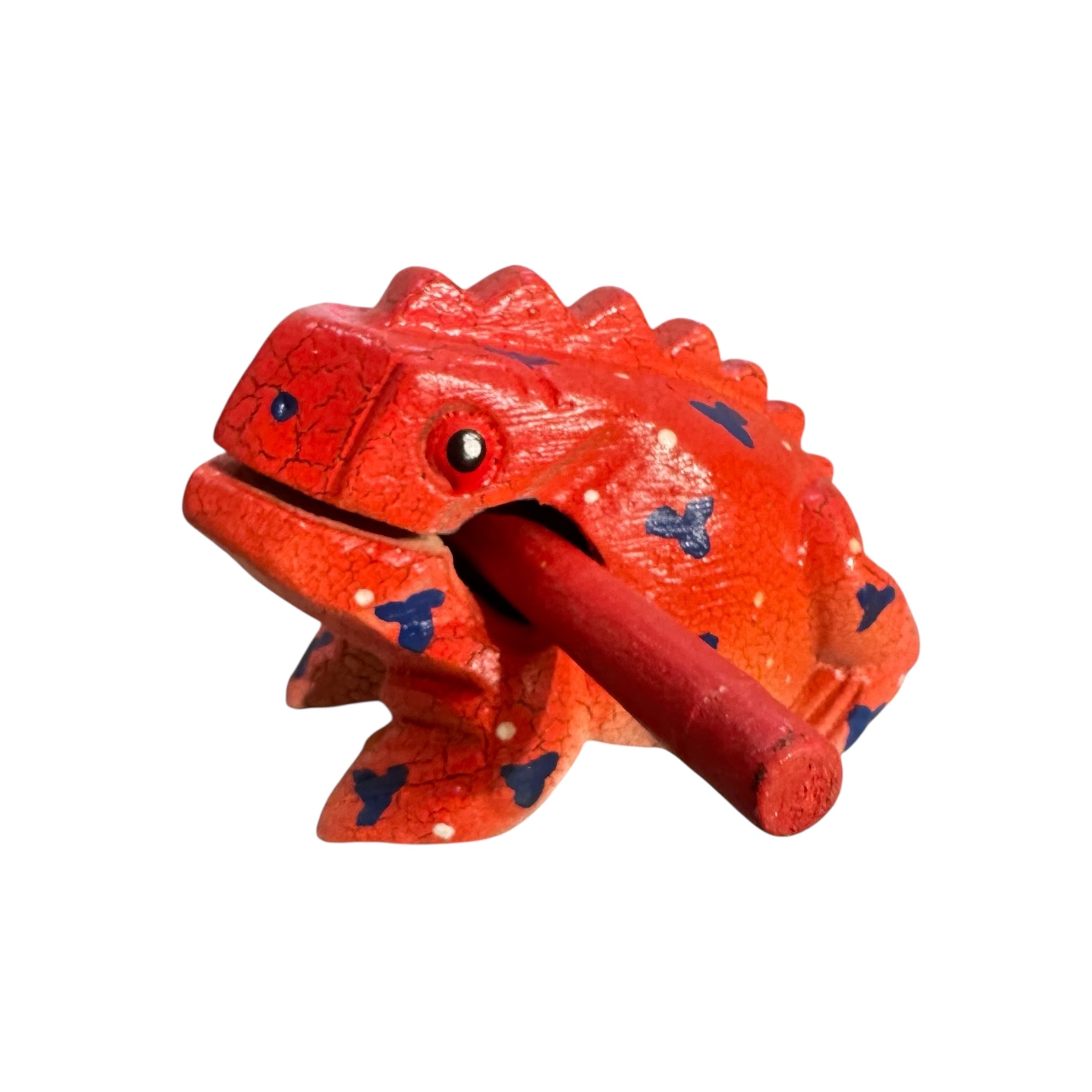 4" Wooden Musical Frog - Berry Design (percussion Instrument)