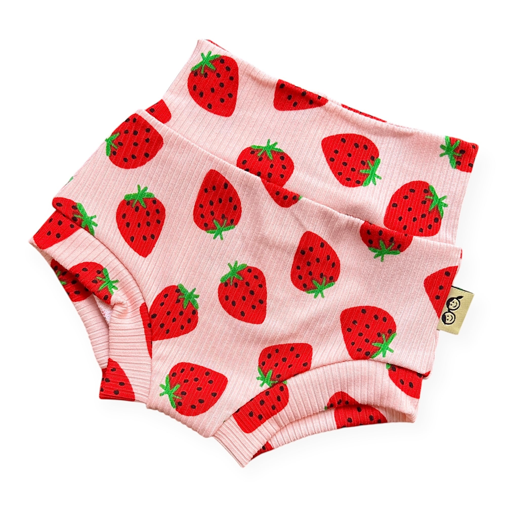 Pink Strawberries Ribbed Bummies