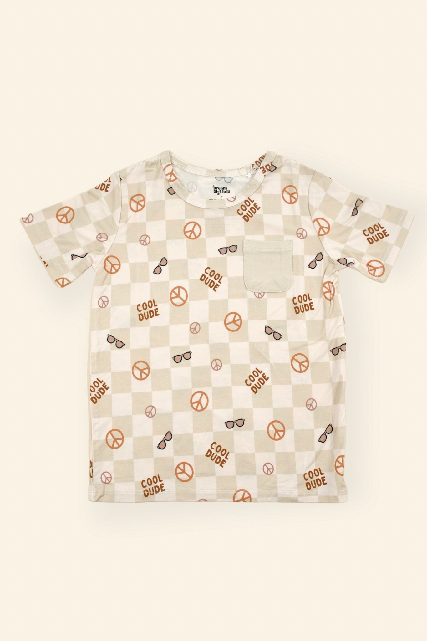 Cool Dude Checkers Dream Pocket Tee
