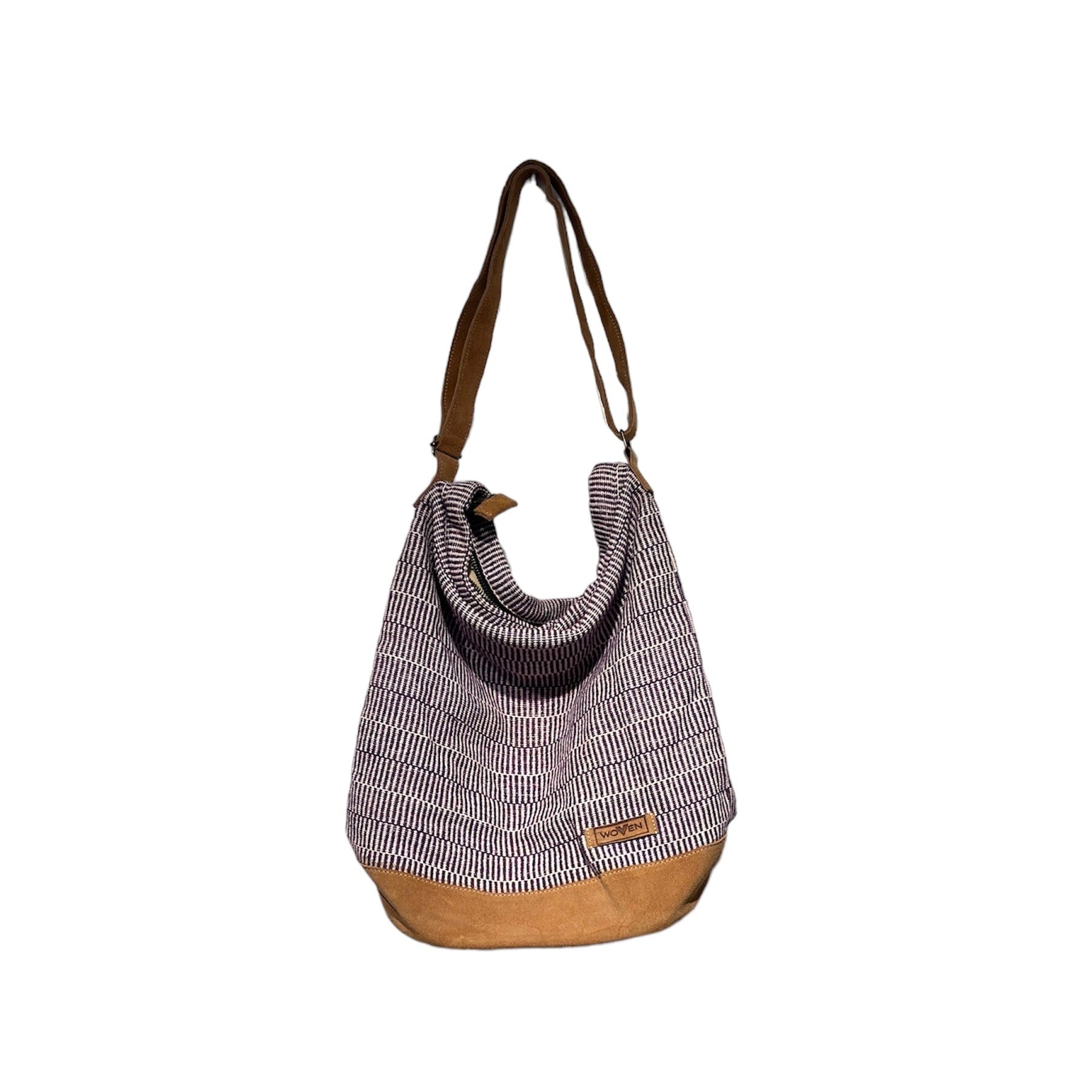 Woven Zipper Sling Bag - Stripe