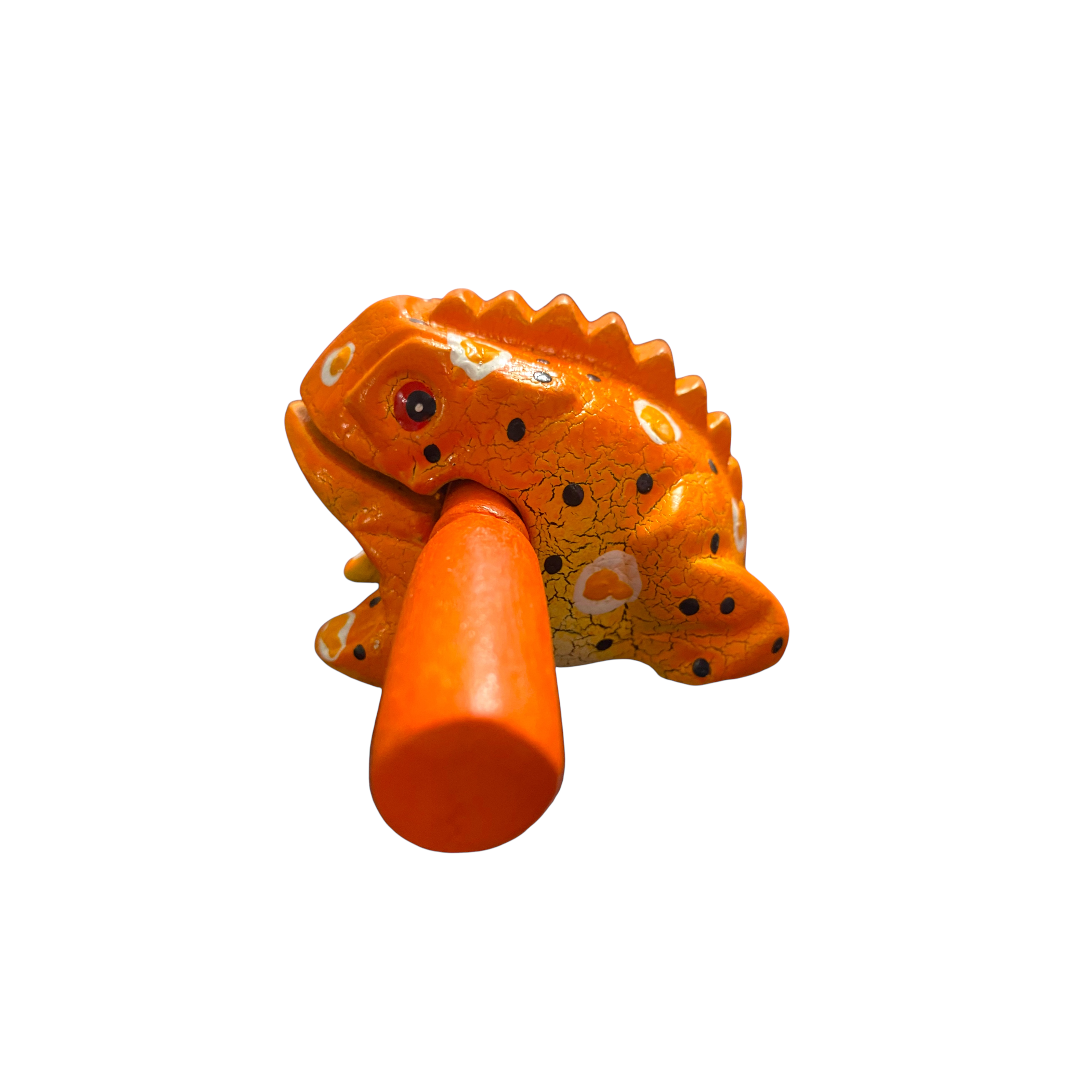 2" Wooden Musical Frog - Pumpkin Design (percussion Instrument)