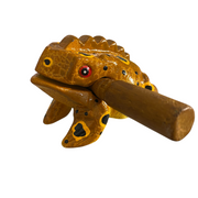 3" Wooden Musical Frog - Cinamon Design (percussion Instrument)