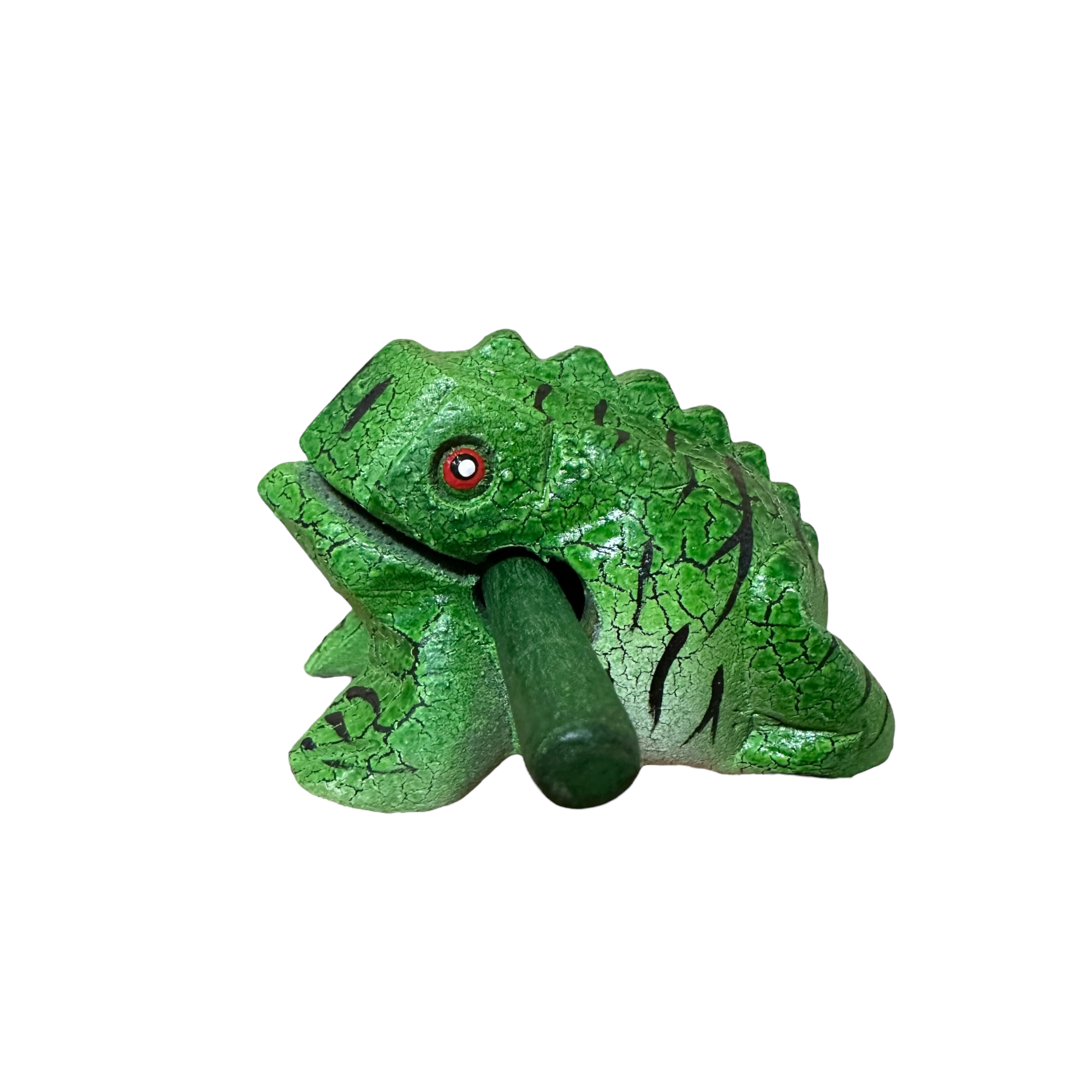 3" Wooden Musical Frog - Forest Design (percussion Instrument)