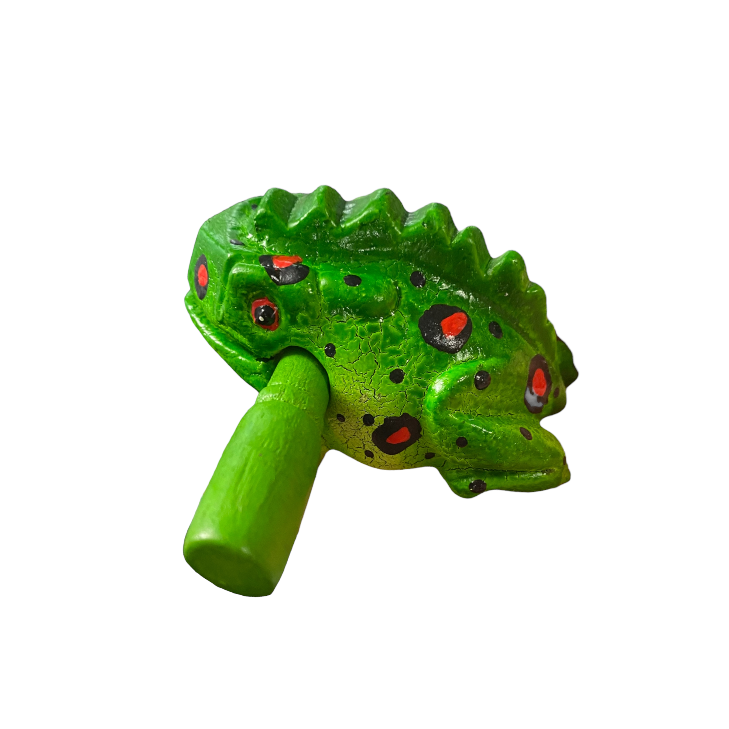 3" Wooden Musical Frog - Fire Design (percussion Instrument)