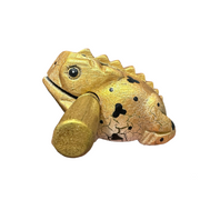 4" Wooden Musical Frog - Egyptian Golden Design (percussion Instrument)