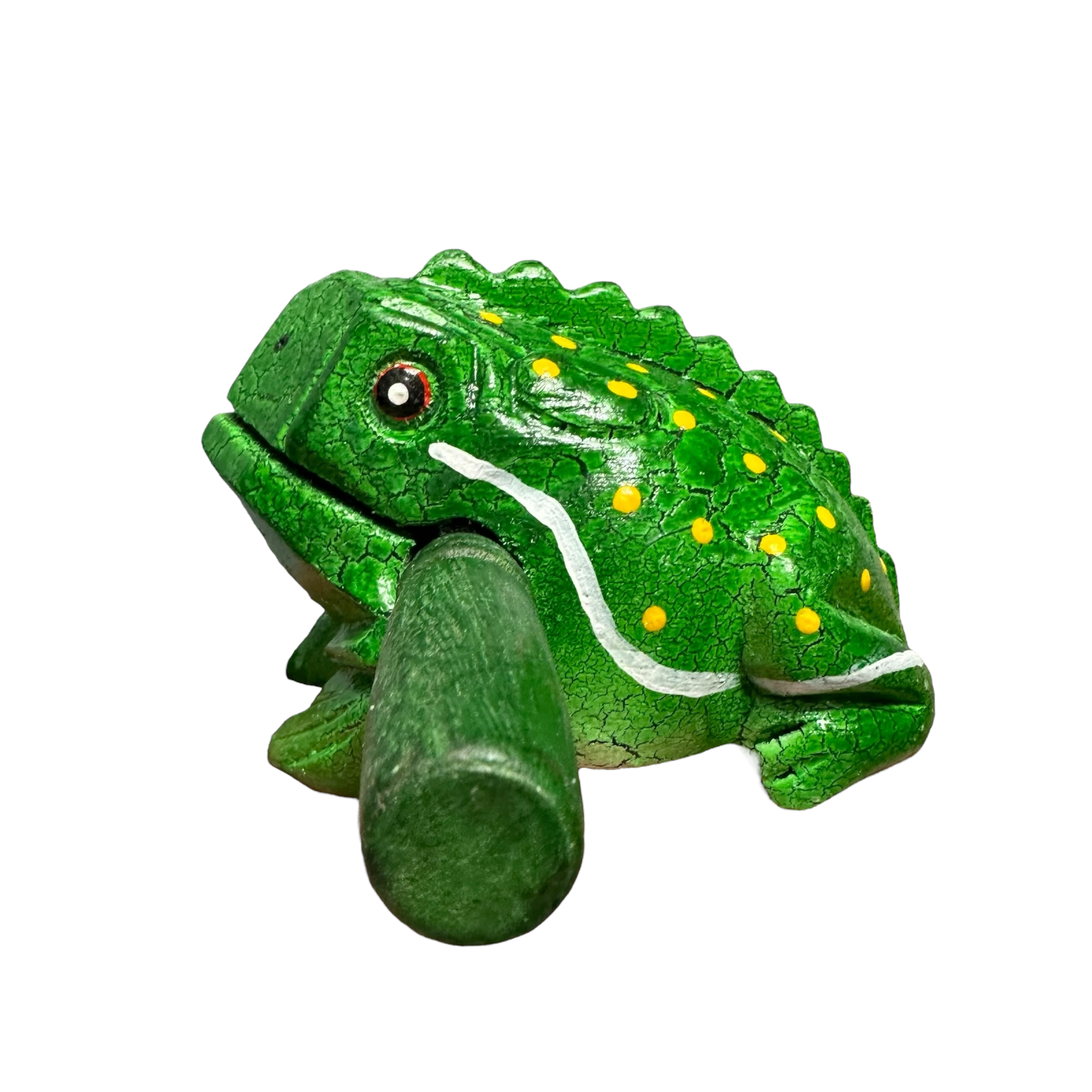 4" Wooden Musical Frog - Green Leaf Design (percussion Instrument)