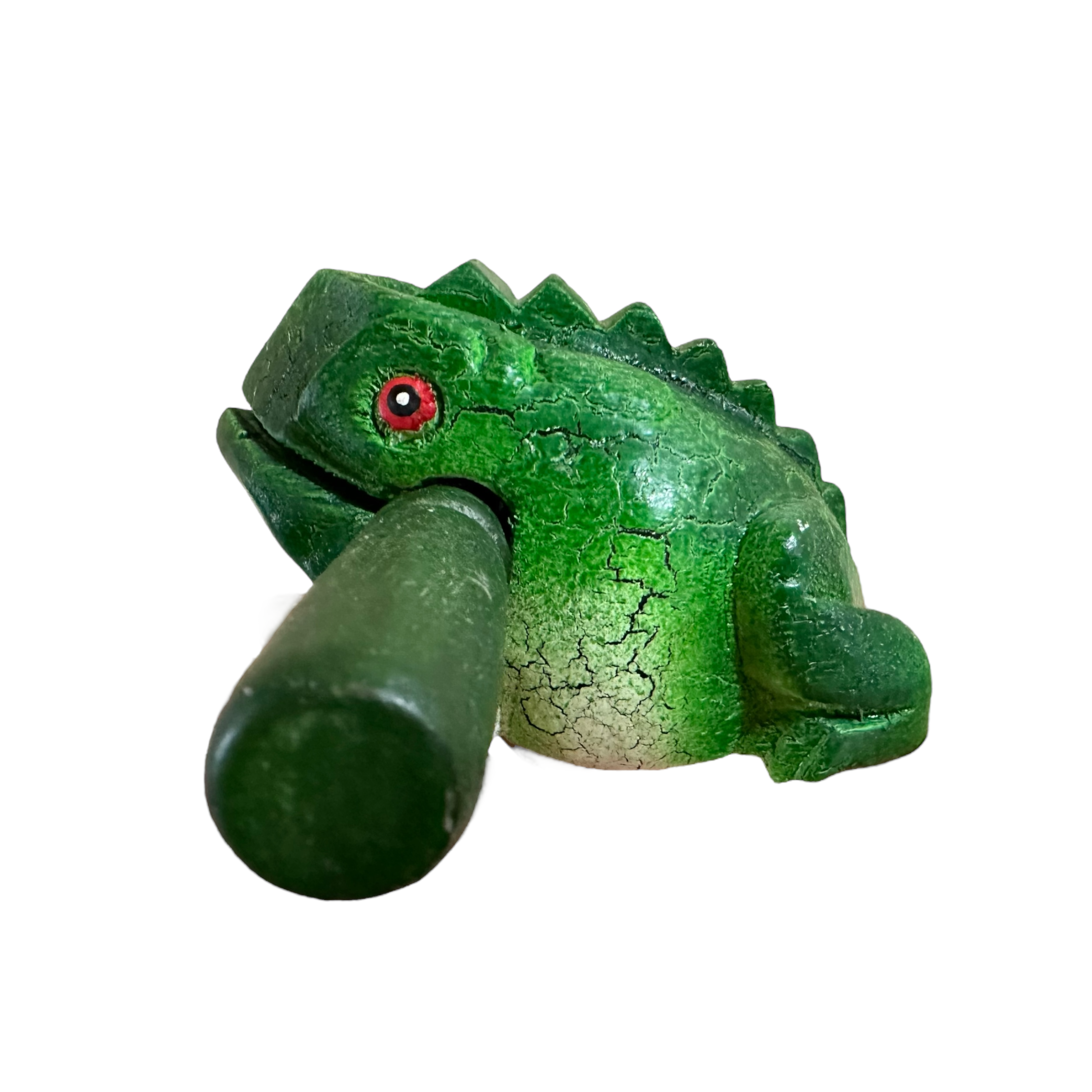 4" Wooden Musical Frog - Green Tree Design (percussion Instrument)
