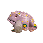 4" Wooden Musical Frog - Lavender Design (percussion Instrument)