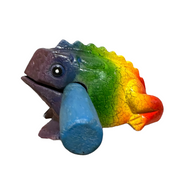 4" Wooden Musical Frog - Rainbow Design (percussion Instrument)
