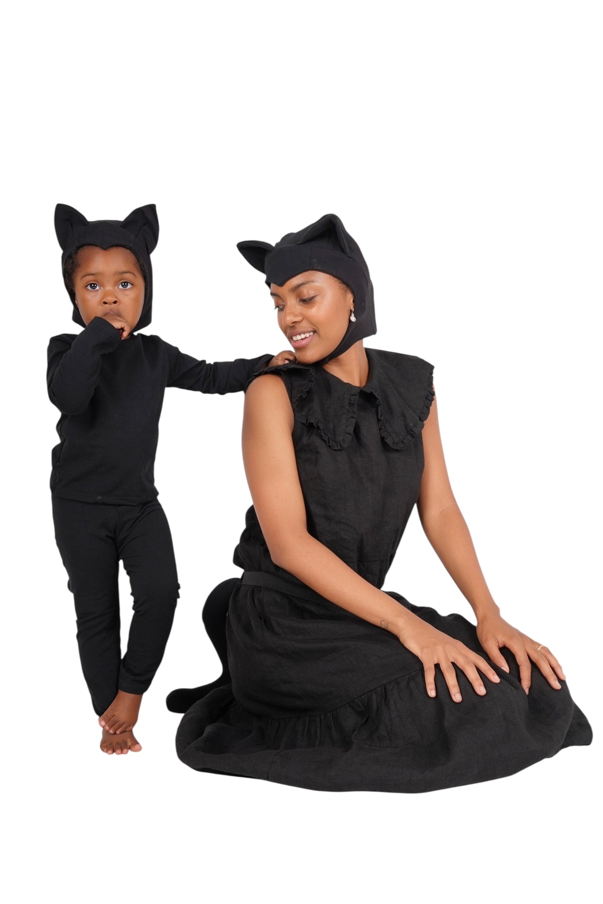 Adult Black Cat Hat & Tail Set, Halloween Costume