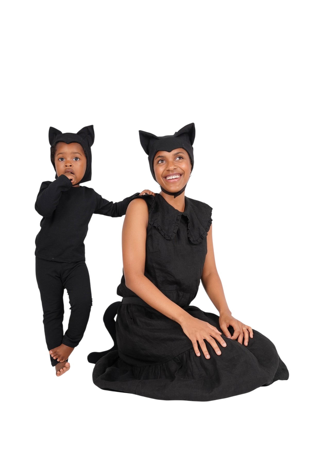 Adult Black Cat Hat & Tail Set, Halloween Costume