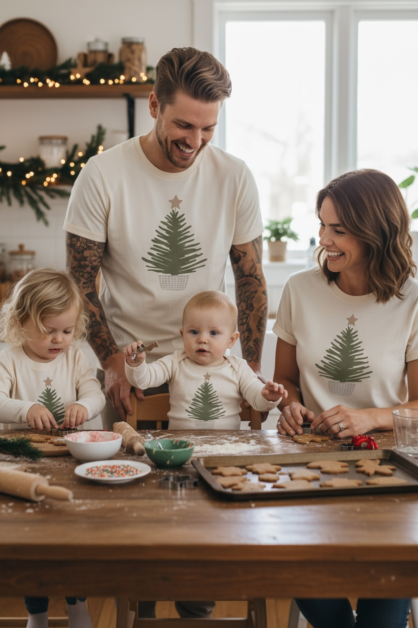 Holiday Tree Organic Kids T-shirt Long Sleeve