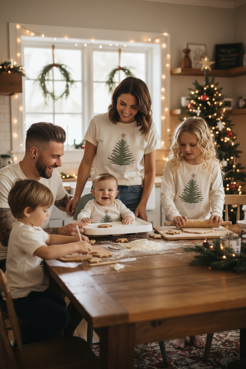 Holiday Tree Organic Kids T-shirt Long Sleeve