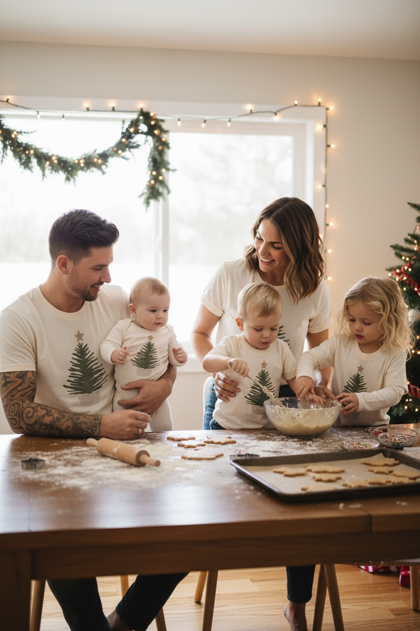 Holiday Tree Organic Kids T-shirt Long Sleeve