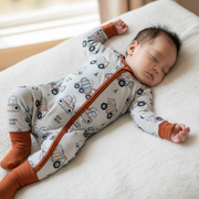 Construction Bamboo Zipper Romper