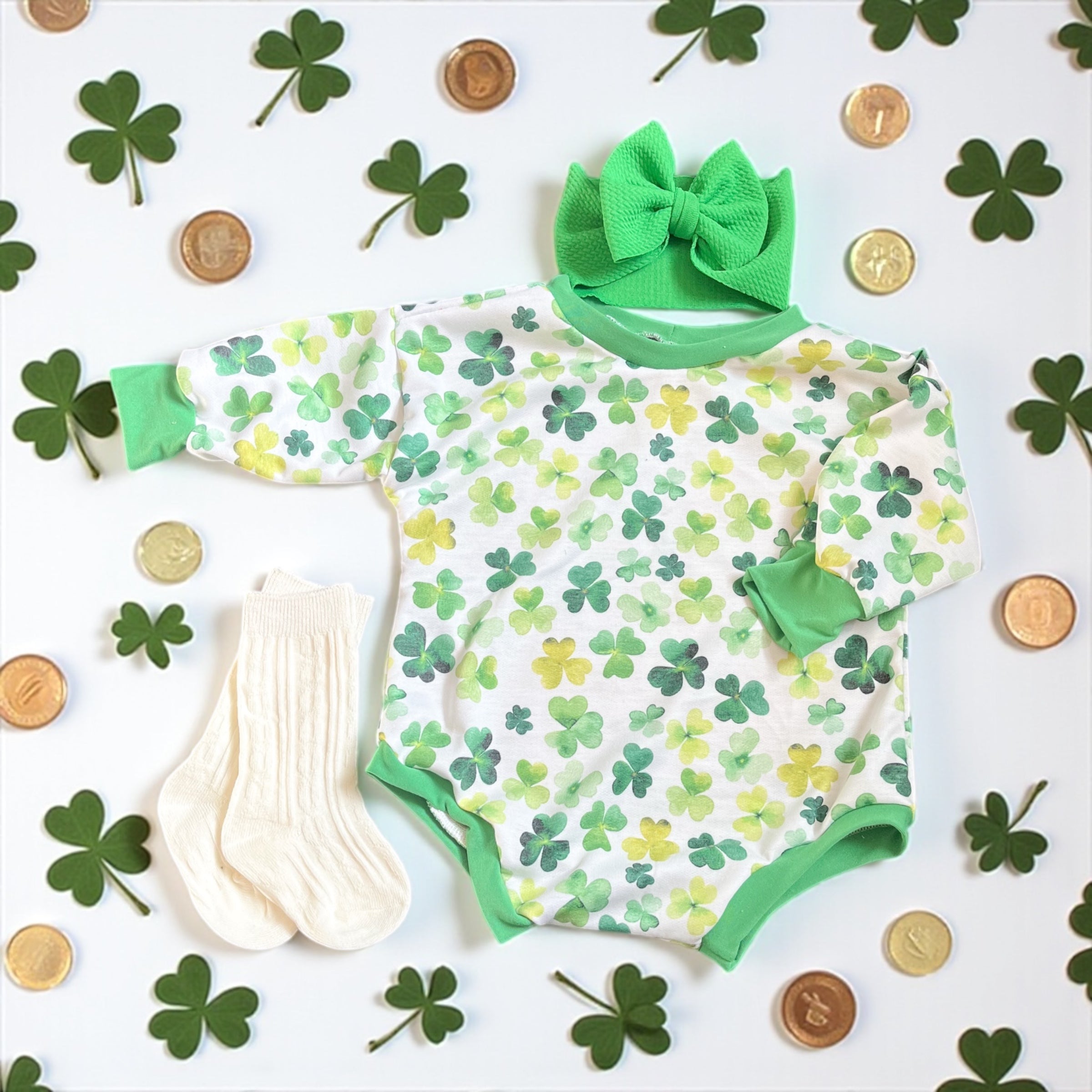 St. Patricks Day Bubble Romper