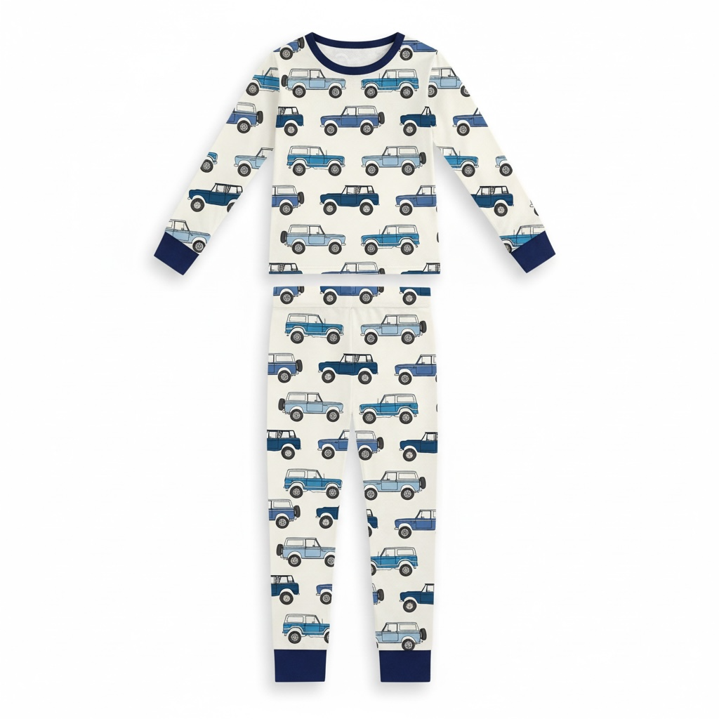 Vintage Cars Bamboo Toddler 2 Piece Set