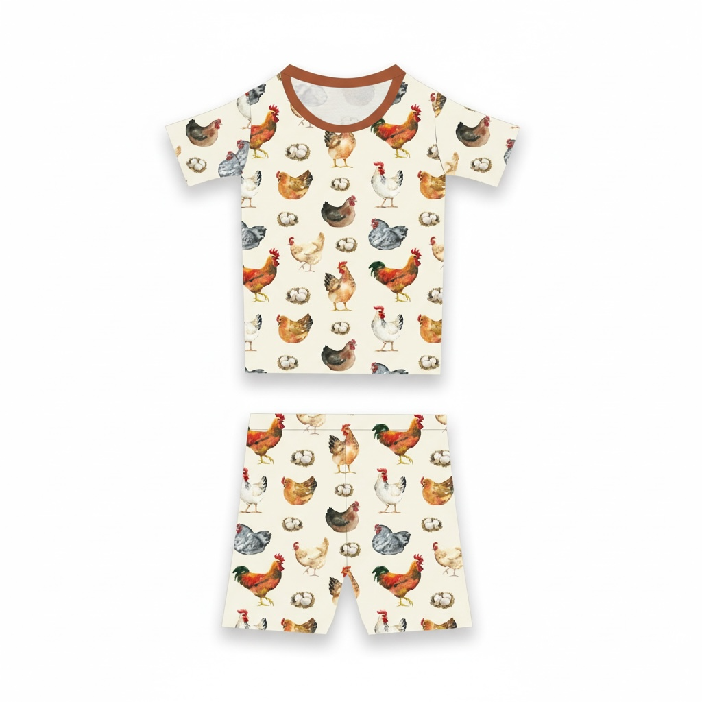 Chicken Bamboo 2- Piece Short Set