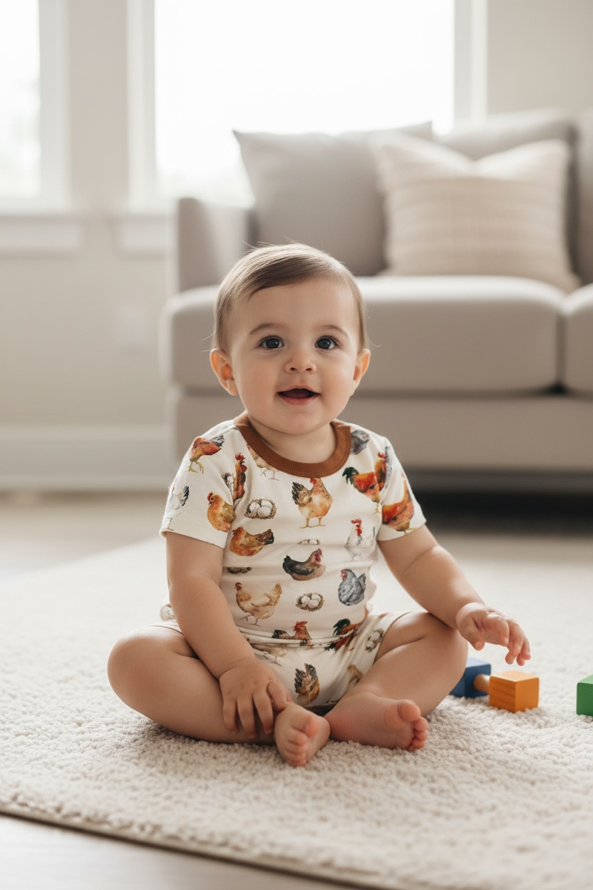 Chicken Bamboo 2- Piece Short Set