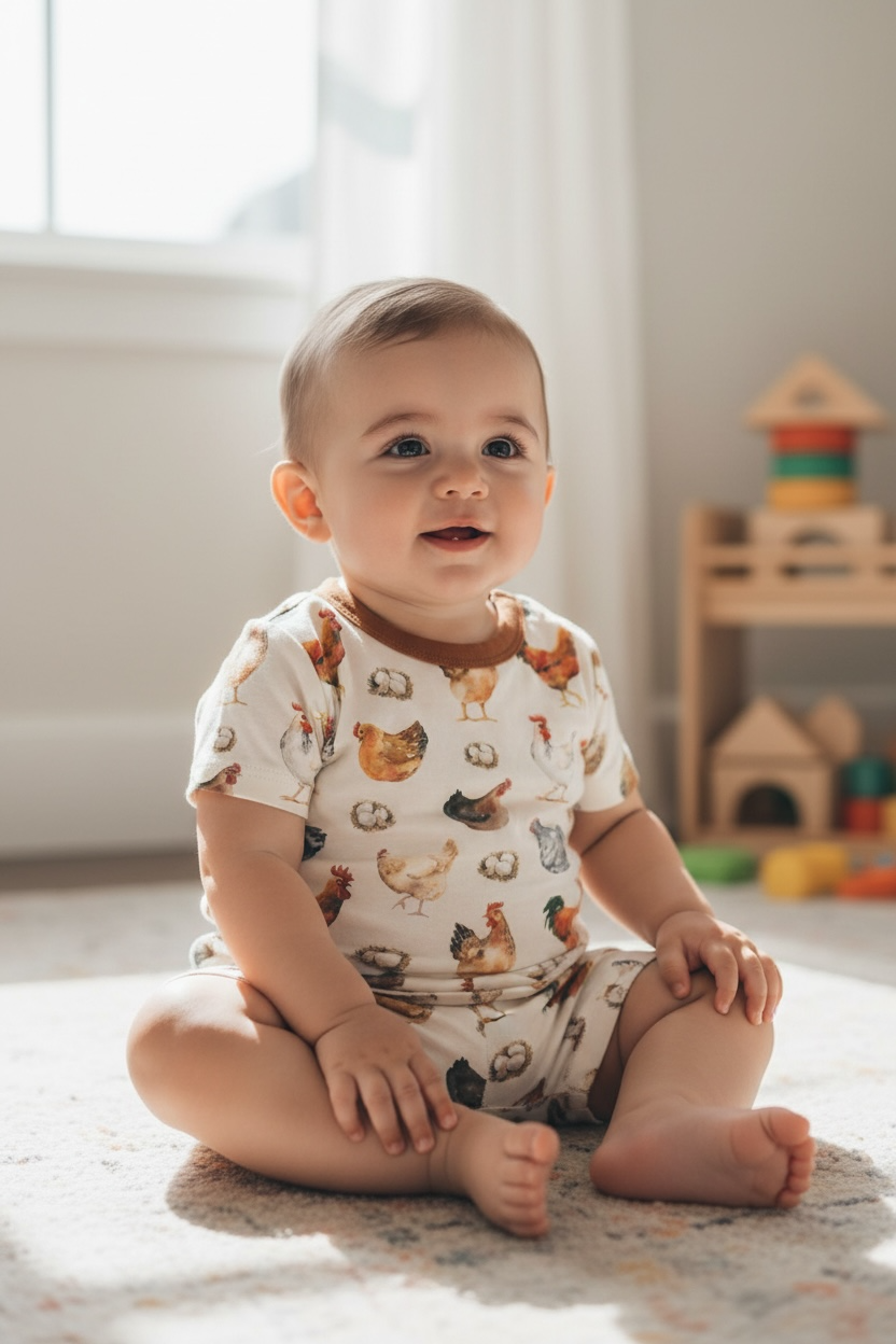 Chicken Bamboo 2- Piece Short Set