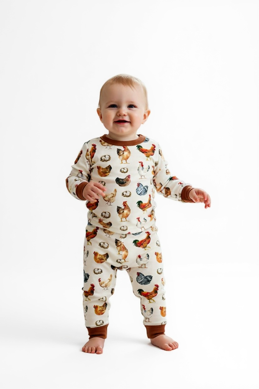 Chicken Bamboo Toddler 2 Piece Set