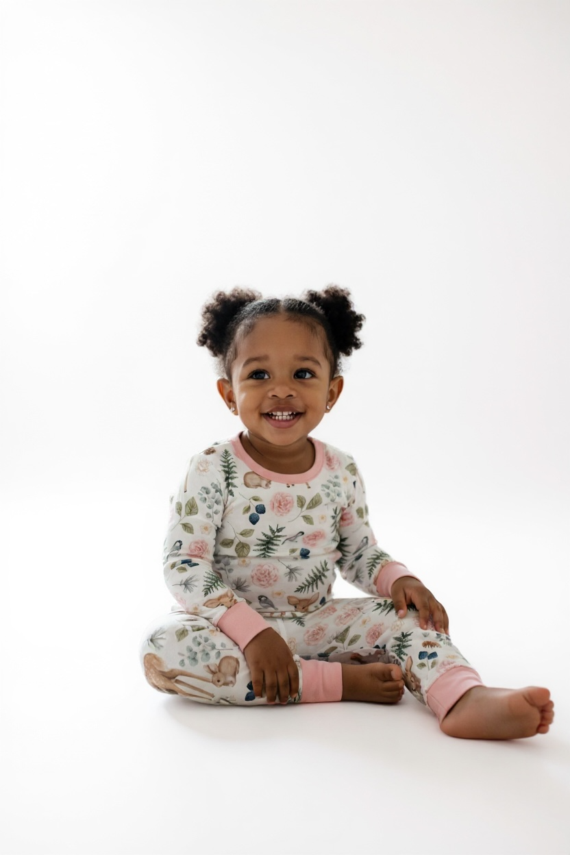Pink Woodland Deer Bamboo Toddler 2 Piece Set