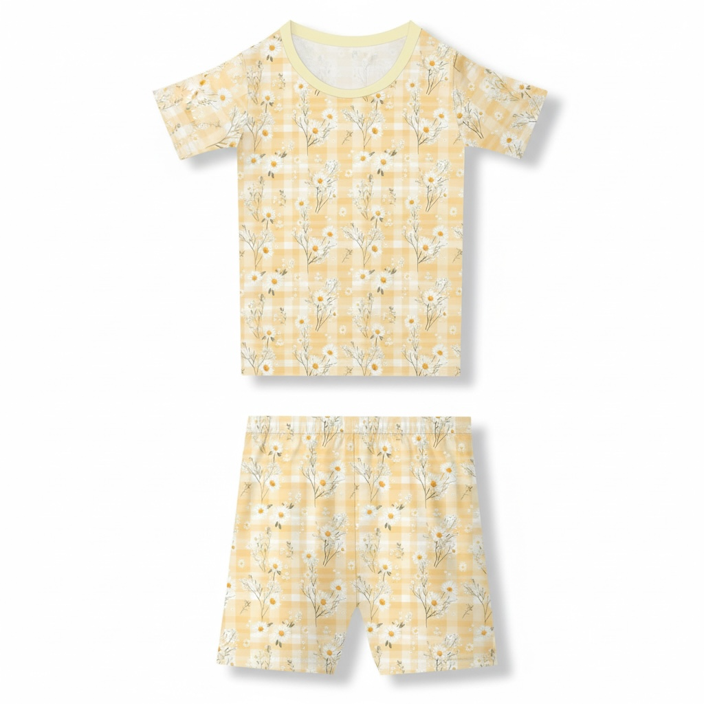 Yellow Daisy Bamboo 2- Piece Short Set