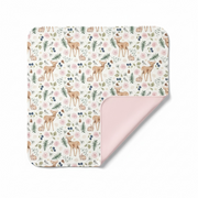 Pink Woodland Deer Bamboo Blanket
