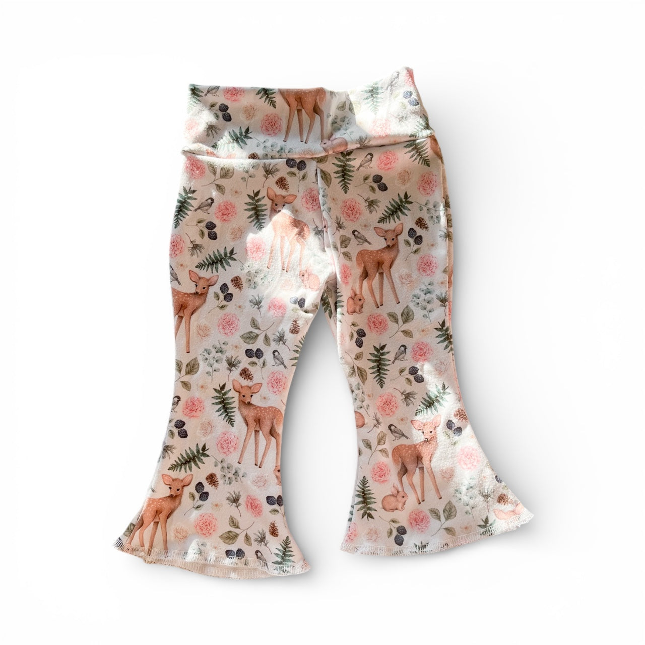 Woodland Deer Floral Baby Bell Bottom Outfit