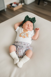 Vintage Teddy Baby Girl Bummies Outfit