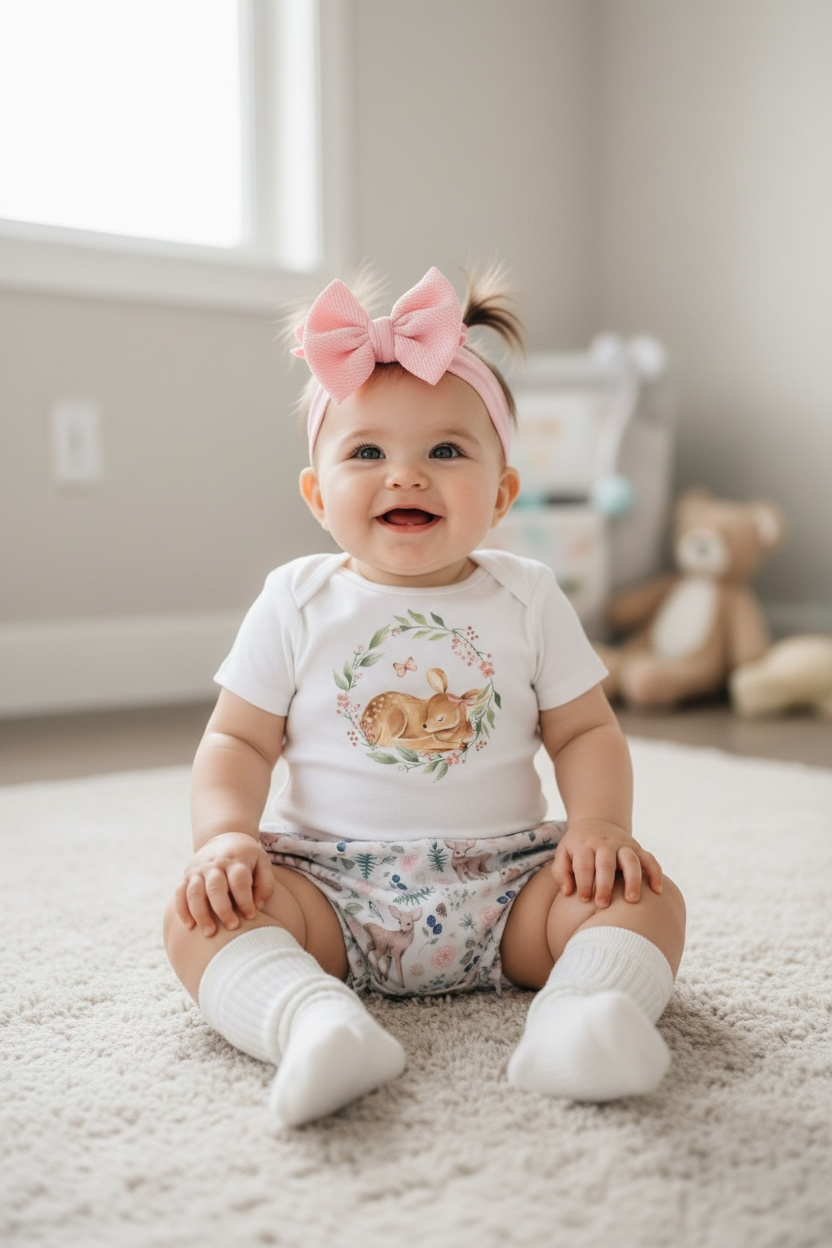 Deer Floral Daddy's Girl Baby Girl Bummies Outfit