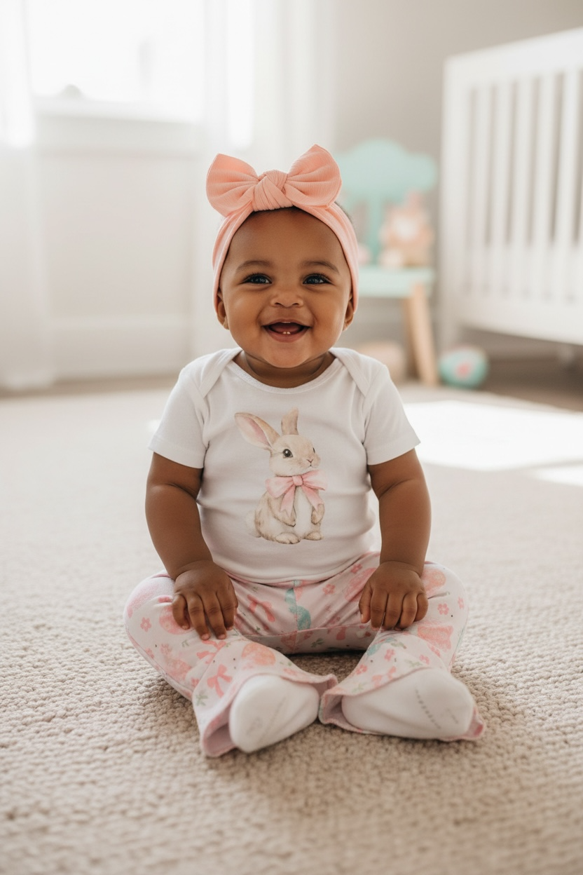 Easter Bunny Baby Bell Bottom Outfit