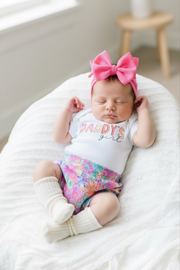 Bright Floral Daddy's Girl Baby Girl Bummies Outfit