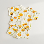 Yellow Floral Lounge Short Set