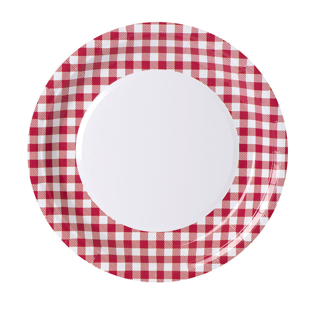 Picnic Themed 7" Disposable Round Paper Plates 100 Pack