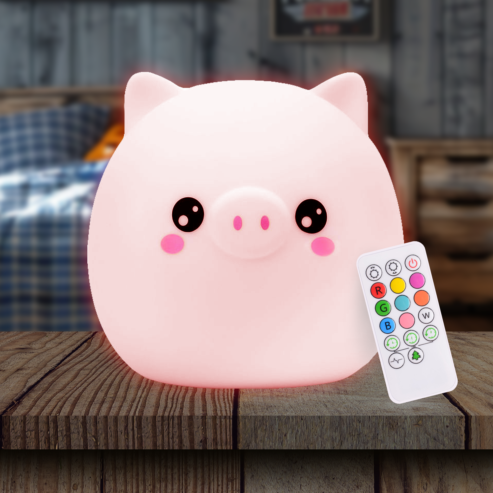 Lumipets® Percy The Pig- Children's Touch Night Light