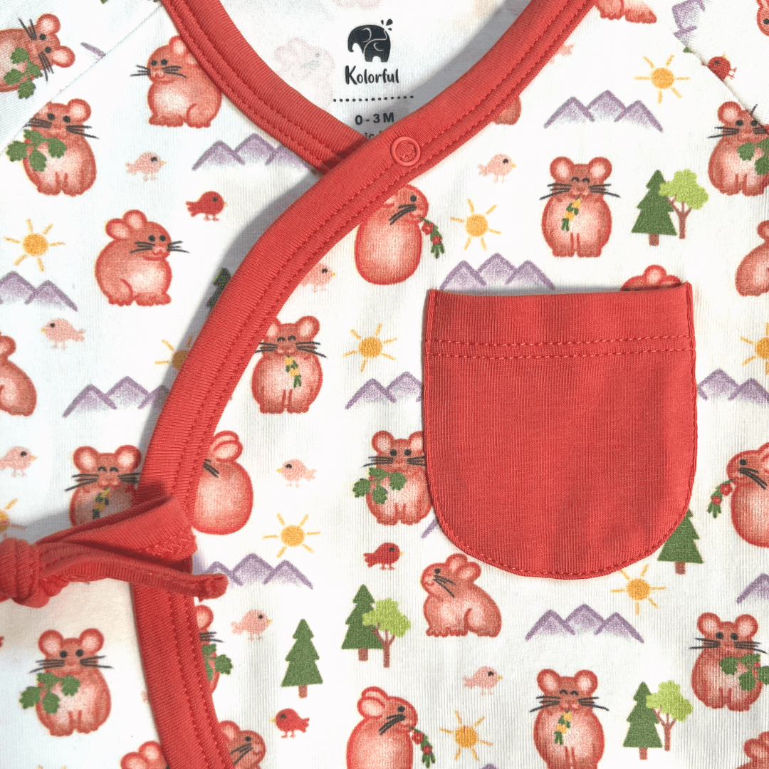 Pika Kimono Long Sleeve Romper | Organic Pima Cotton
