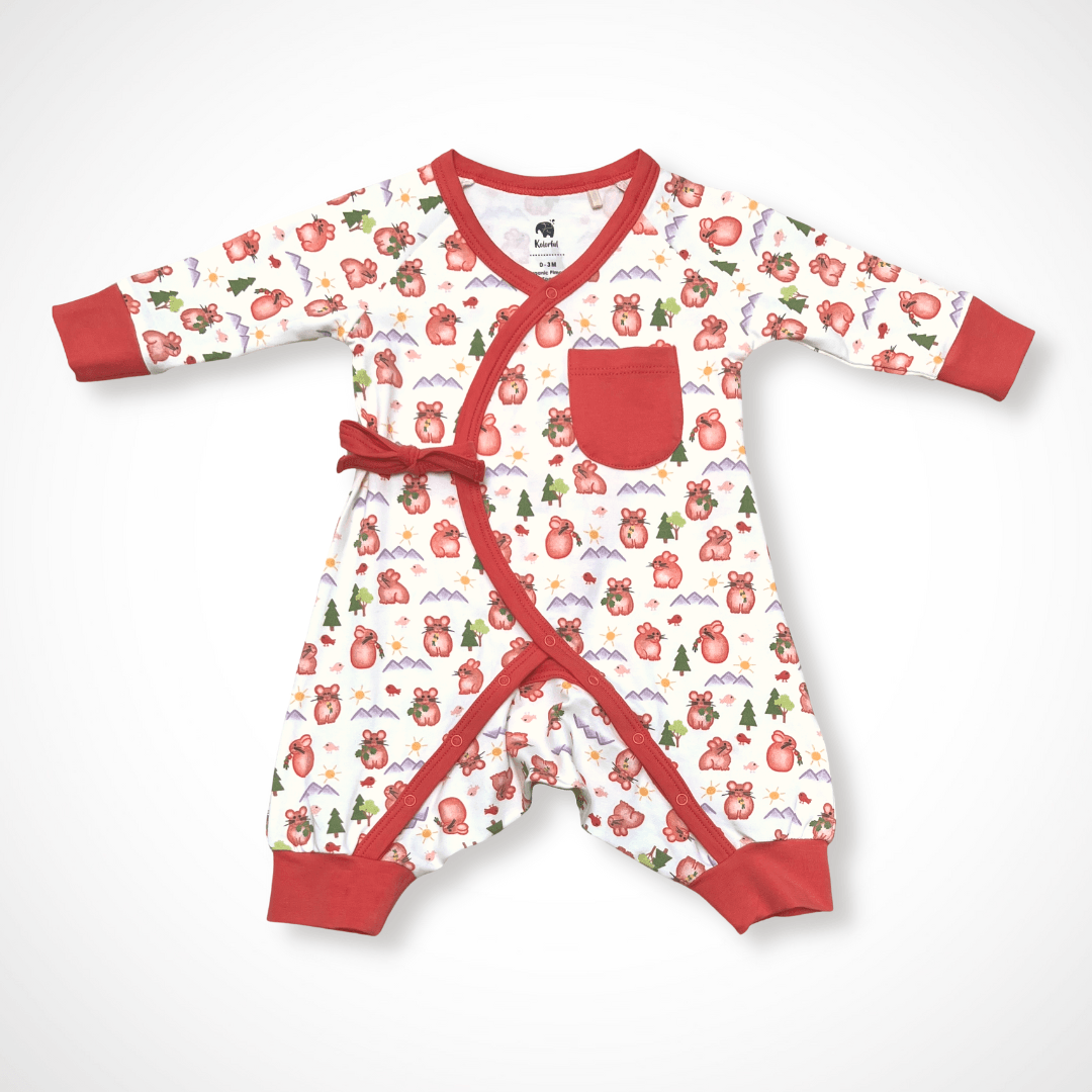 Pika Kimono Long Sleeve Romper | Organic Pima Cotton
