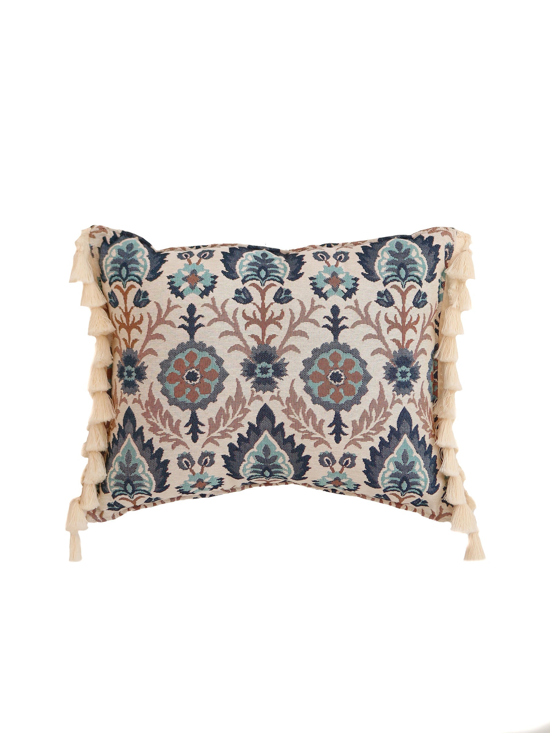 Blue Iris In Istanbul - Pillow With Fringe