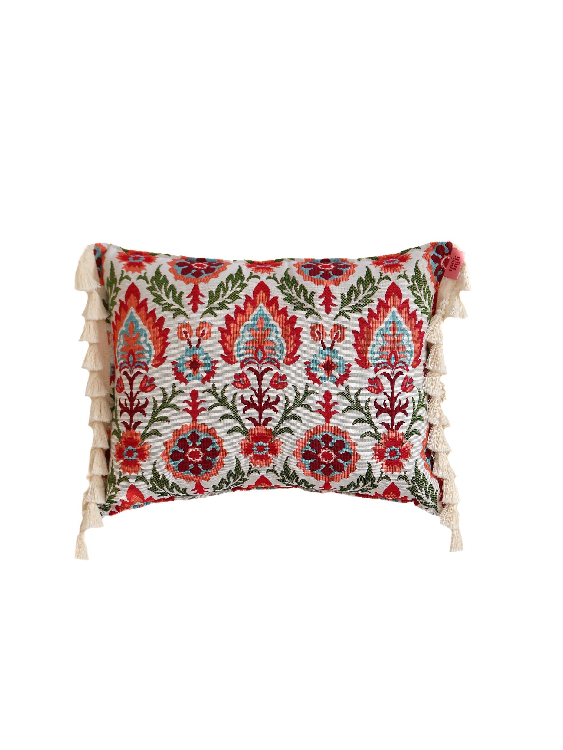 Scarlet Iris In Cancaya - Pillow With Fringe