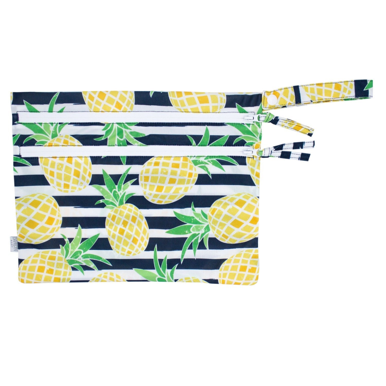 Summer Stripes - Pineapple - Waterproof Wet Bag (for Mealtime, On-the-go, And More!)